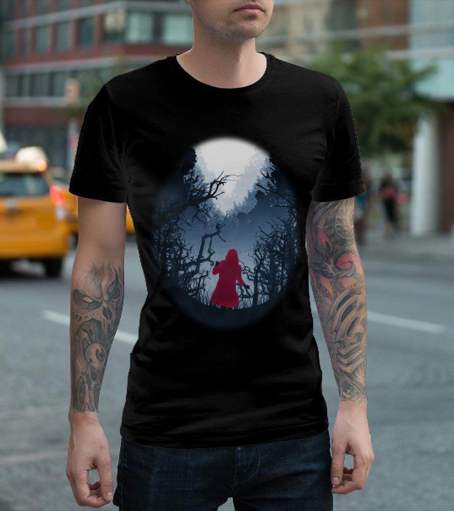 Into The Wood Red Cloak Dark Forest T-Shirt