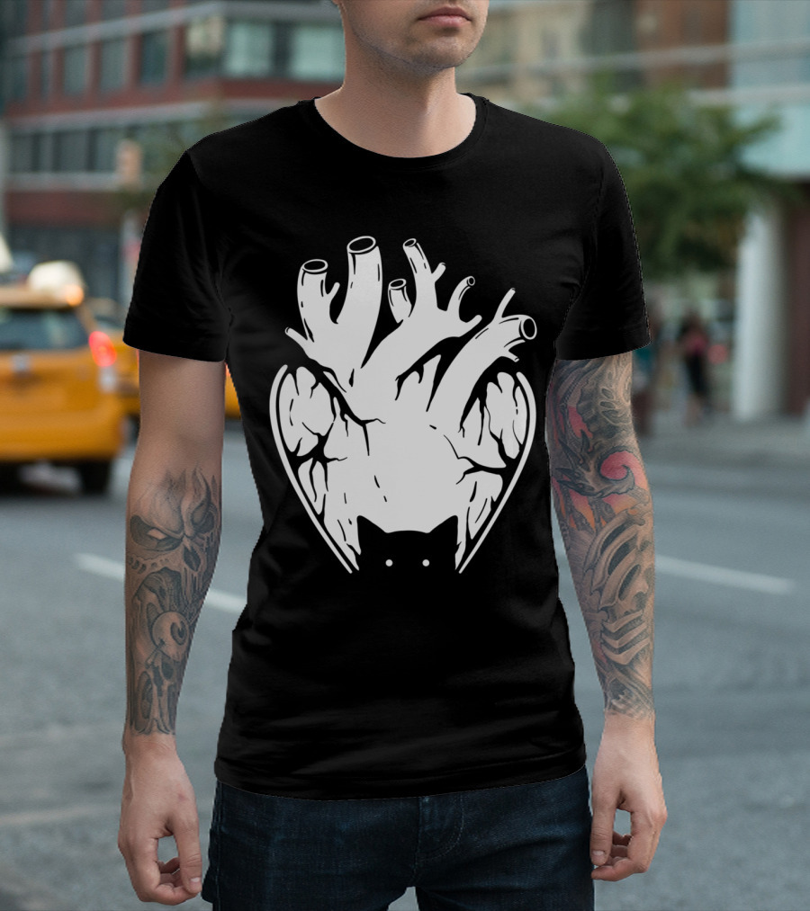 Introversion Cat Heart Veins T-Shirt