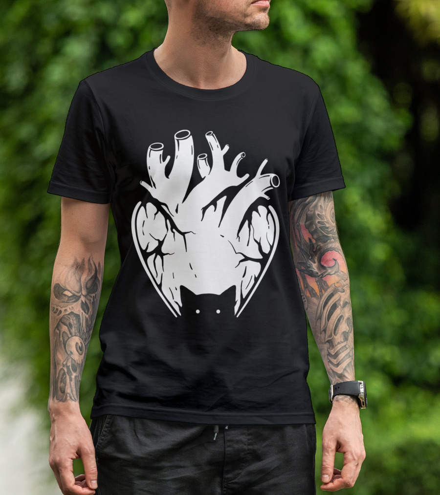 Introversion Cat Heart Veins T-Shirt