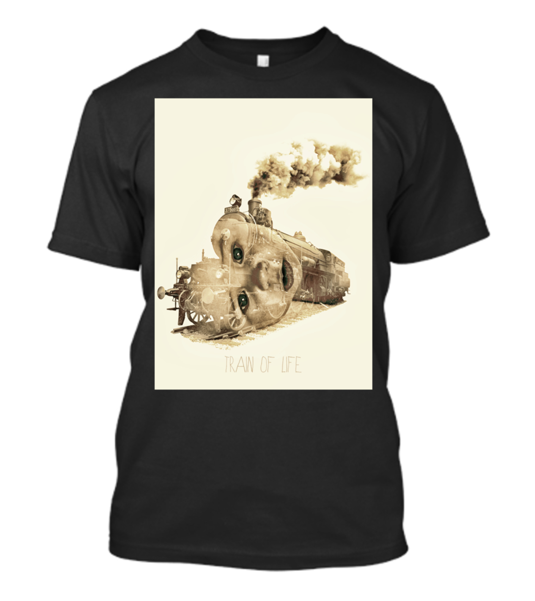 Train Of Life With Surreal Locomotive Face T-Shirt