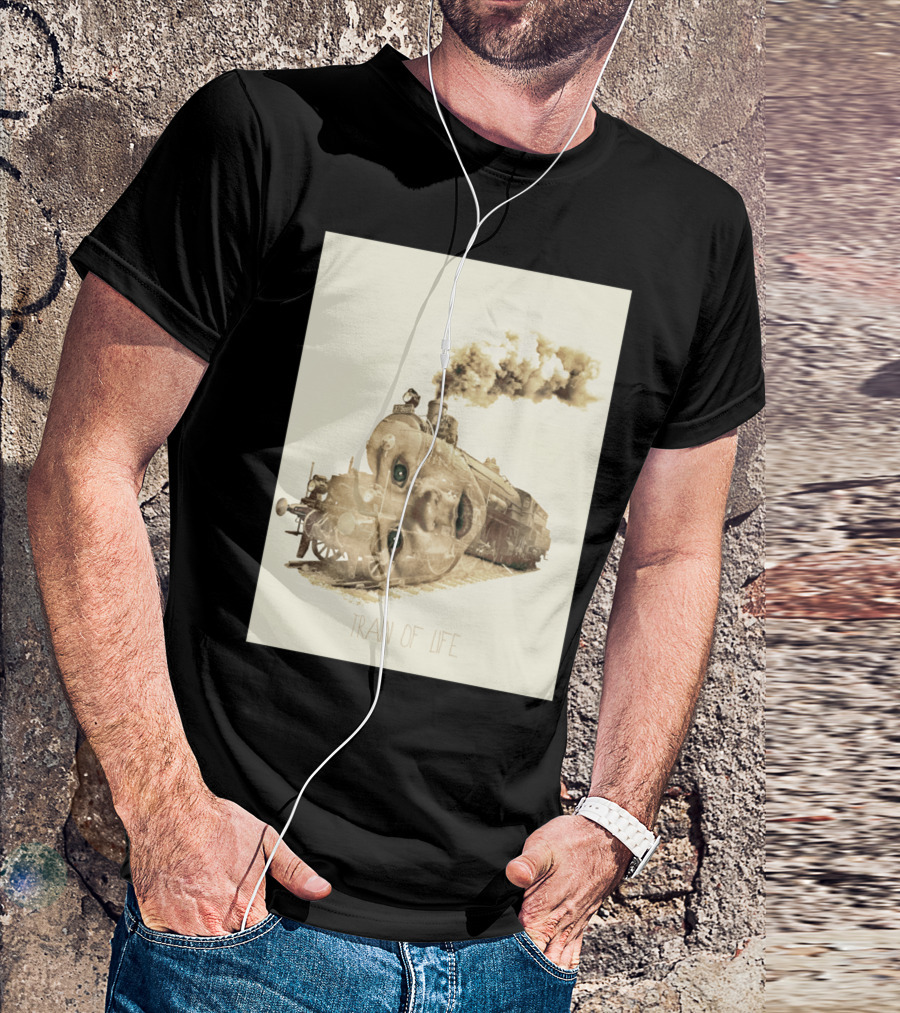 Train Of Life With Surreal Locomotive Face T-Shirt