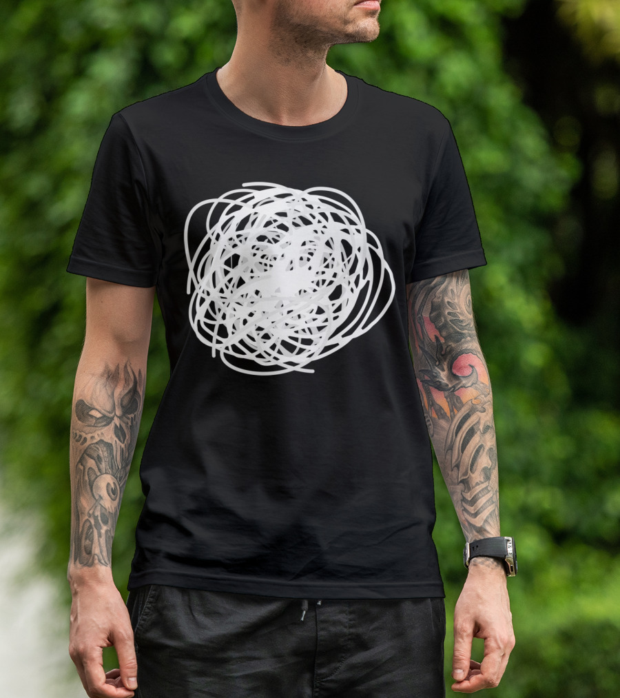 Simplified Spaghetti Clean Food Doodle Swirl Scribble T-Shirt