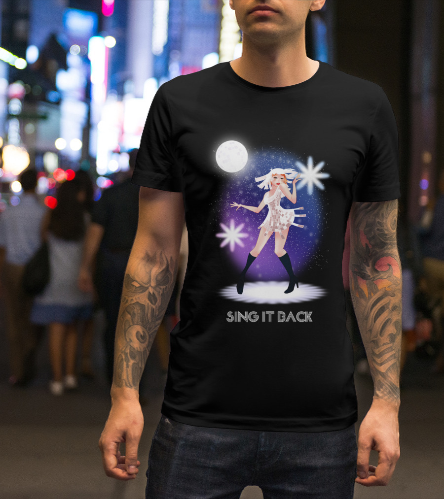 Sing It Back Disco Diva Under Neon Stars T-Shirt