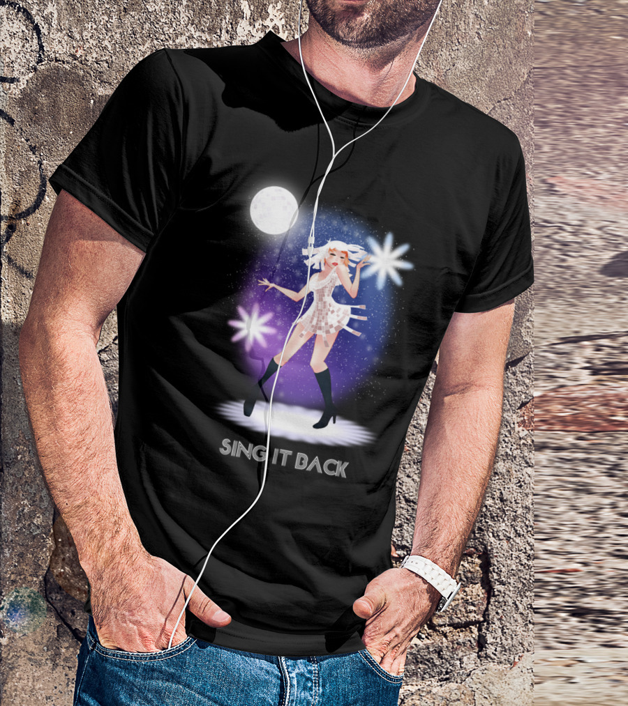 Sing It Back Disco Diva Under Neon Stars T-Shirt