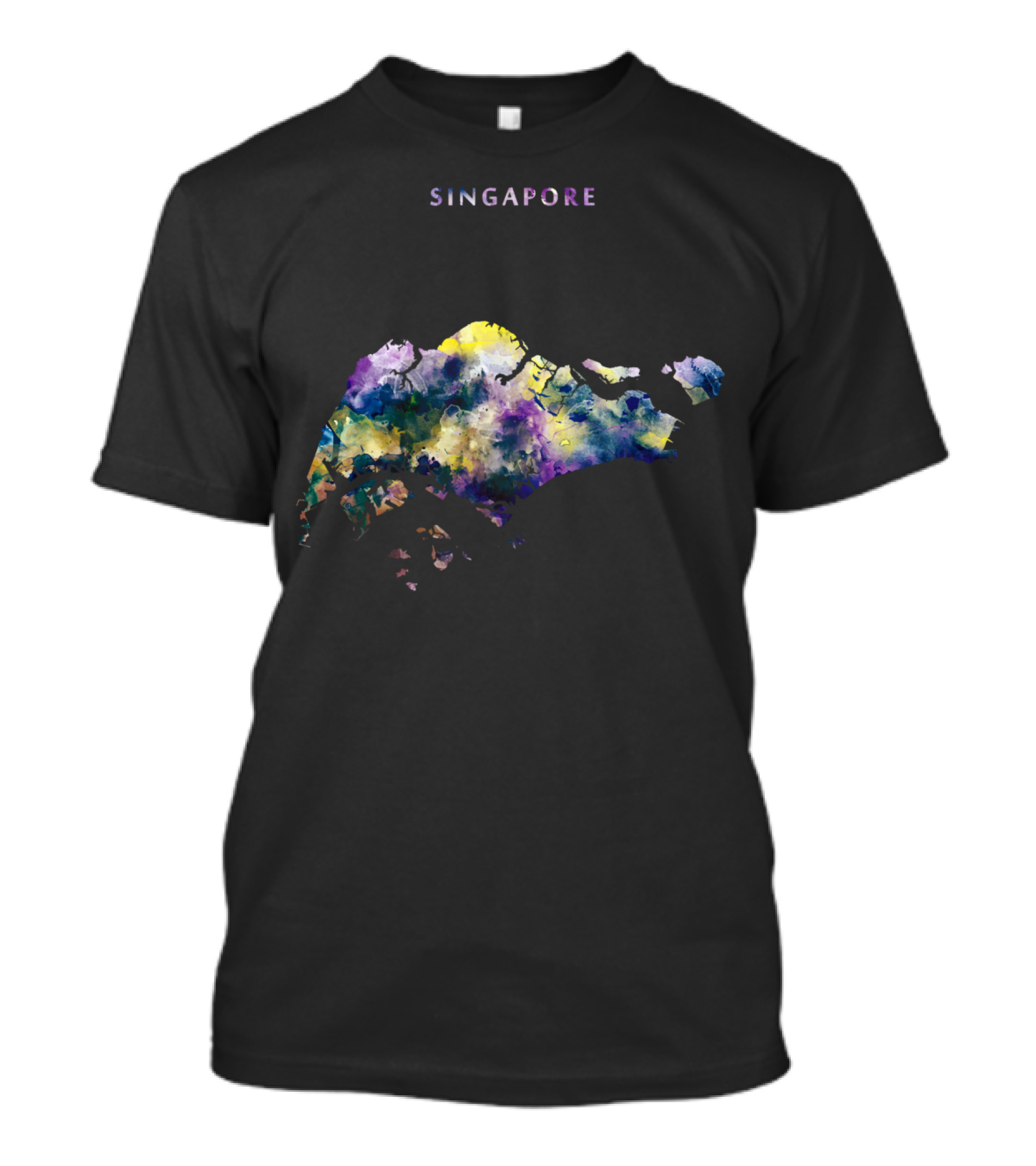 Singapore Watercolor Map T-Shirt