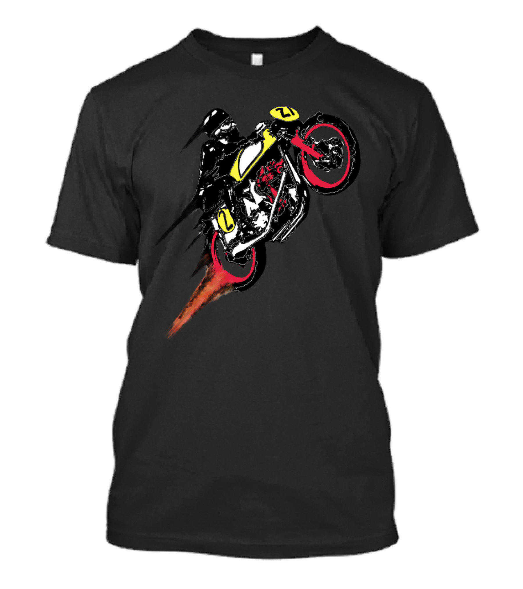 Cafe Racer Motorcycle 21 Retro Fire Jump T-Shirt