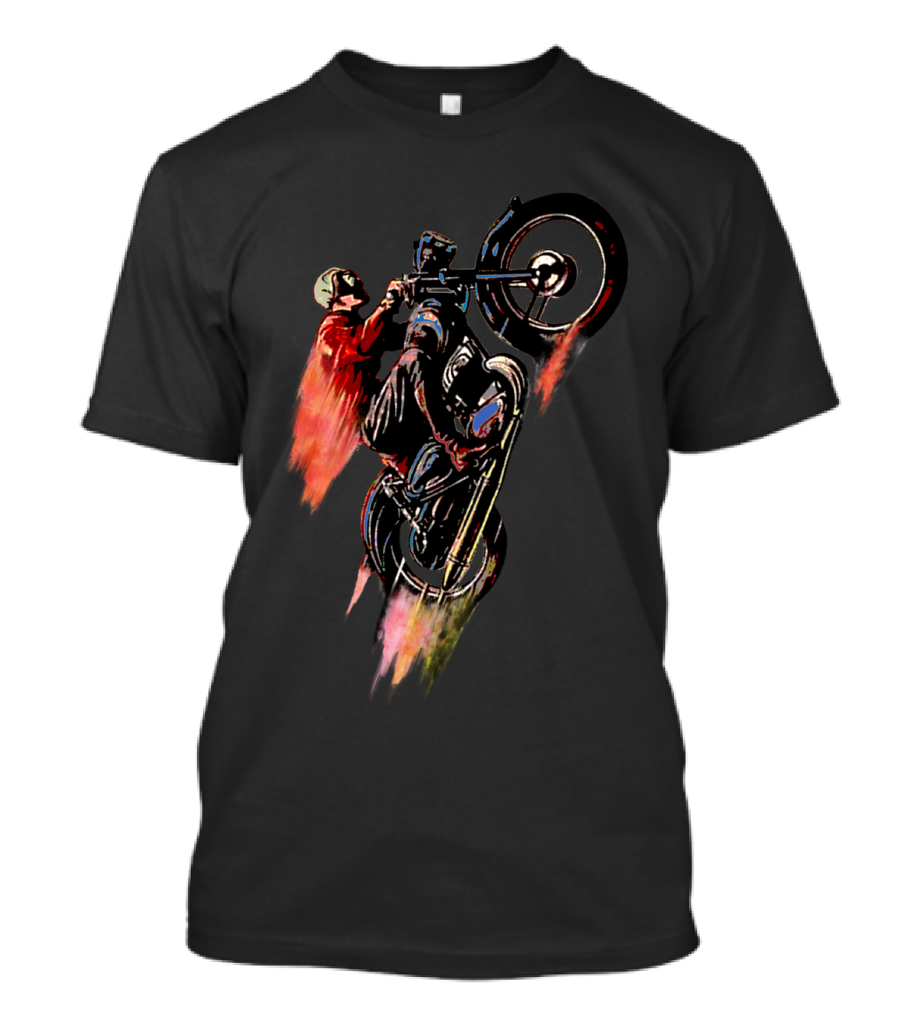 Retro Cafe Racer Two Motorcycle Stunt T-Shirt
