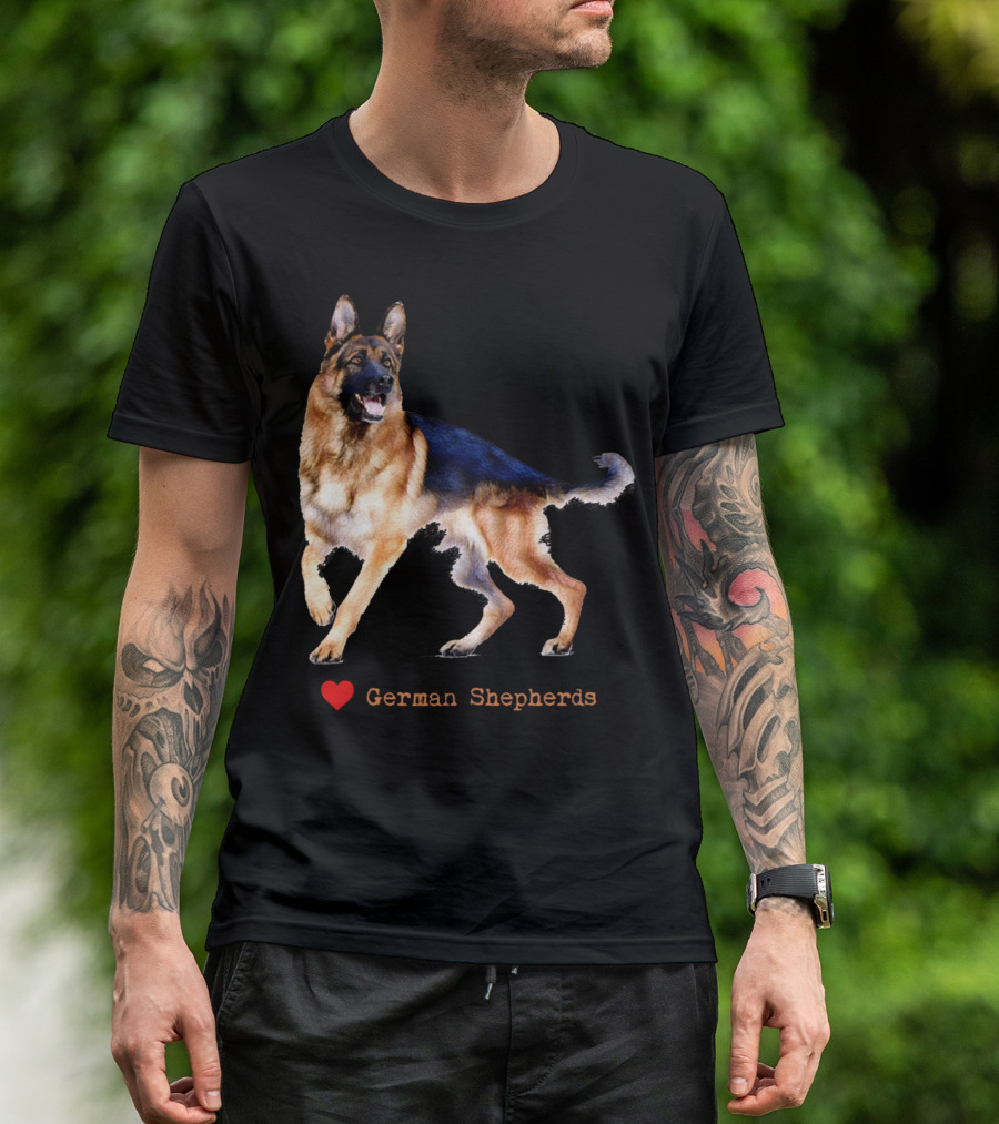 Love Heart German Shepherds T-Shirt