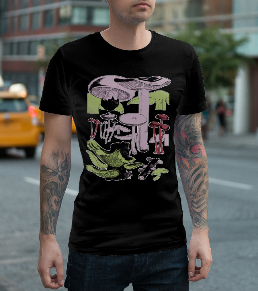 Mushroom Varieties Morel Fungi Hunt Botanical Exploration T-Shirt