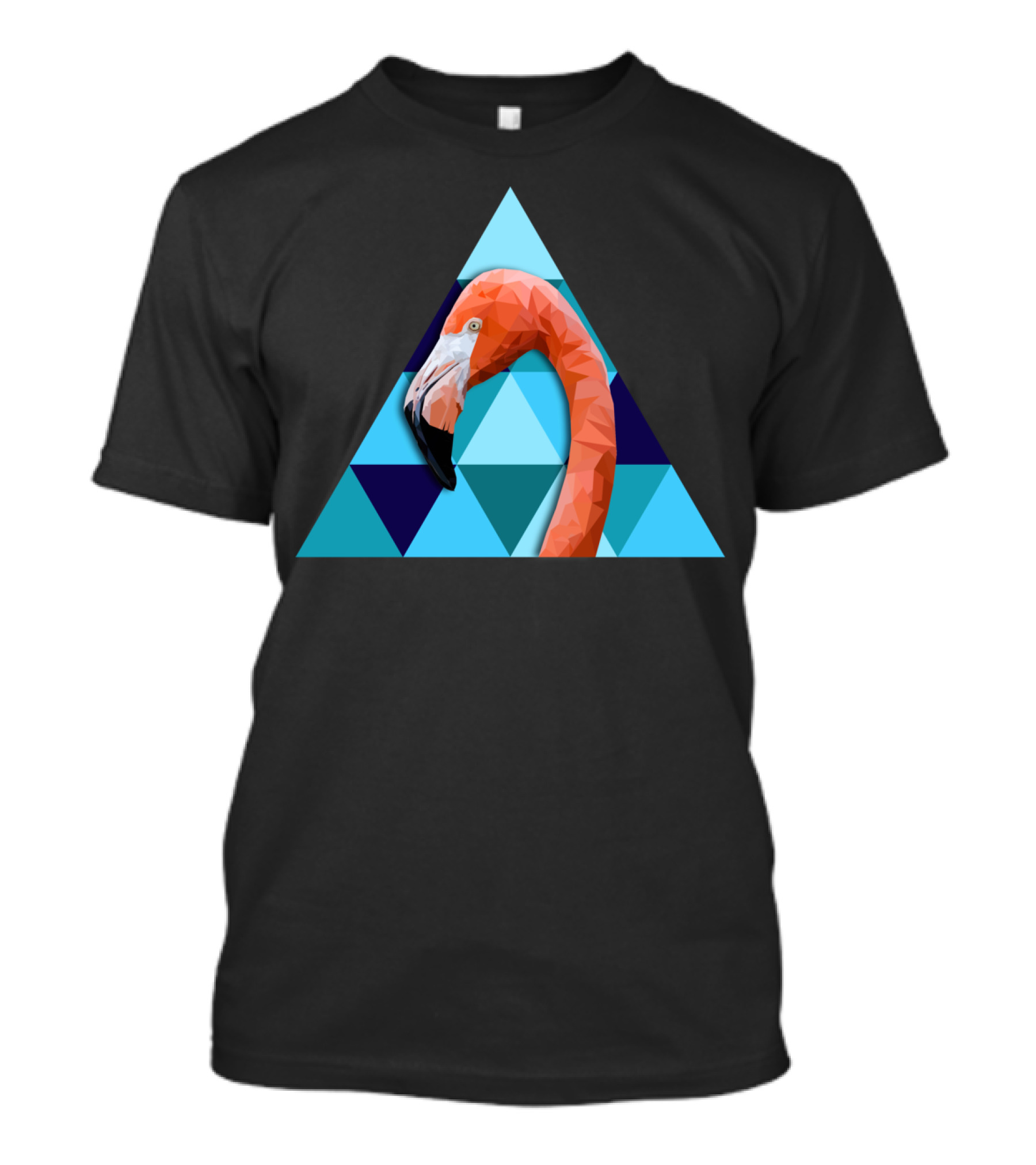 Geometric Flamingo Triangle T-Shirt