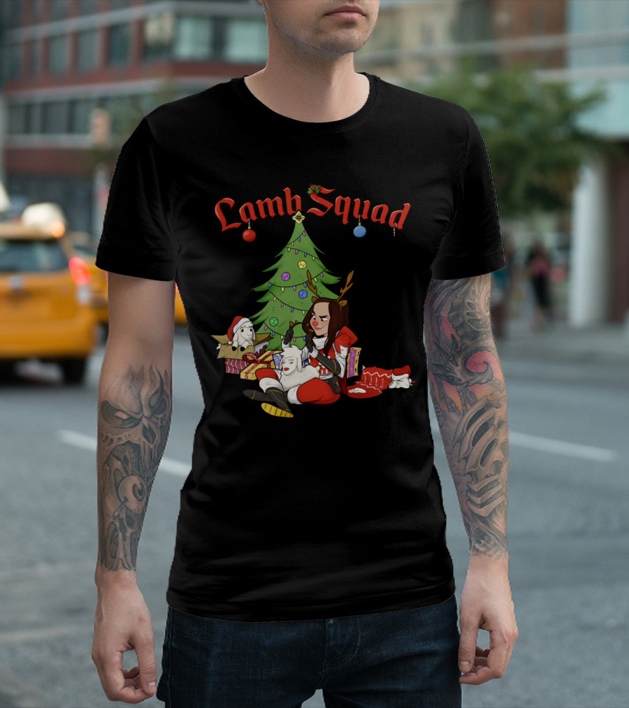 Lamb Squad Christmas Tree Holiday Gathering T-Shirt