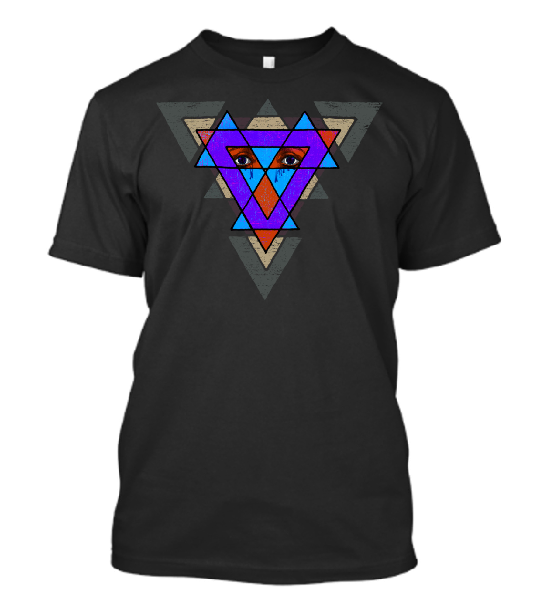 Trapped In Sorrow Geometric Triangle Eye T-Shirt