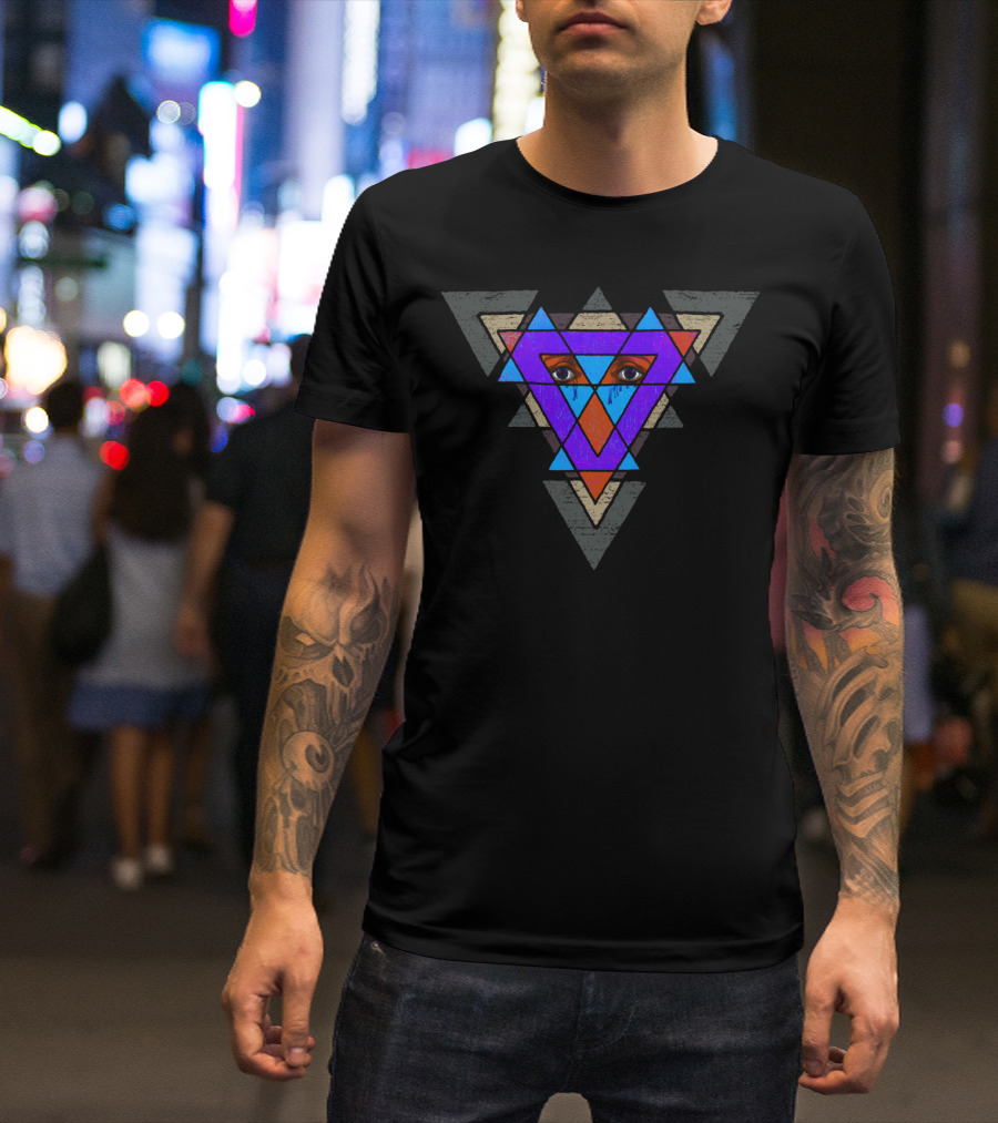 Trapped In Sorrow Geometric Triangle Eye T-Shirt