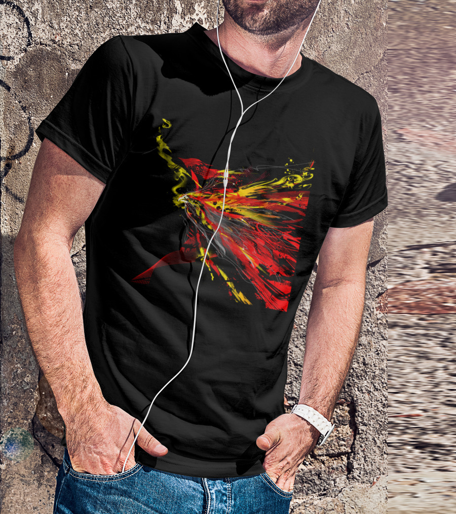 Flight Of The Phoenix Abstract Splatter Burst T-Shirt