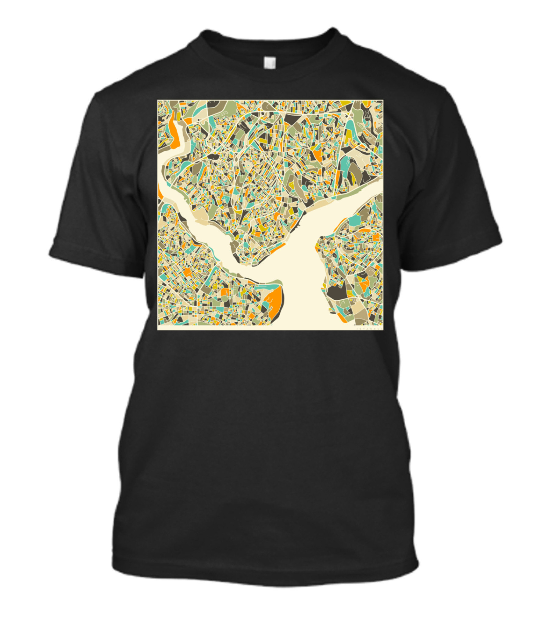 ISTANBUL MAP COLORFUL CITY SCAPE T-Shirt