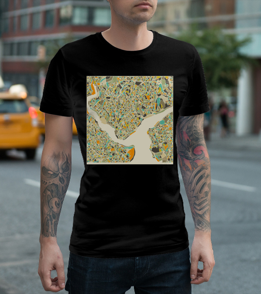 ISTANBUL MAP COLORFUL CITY SCAPE T-Shirt