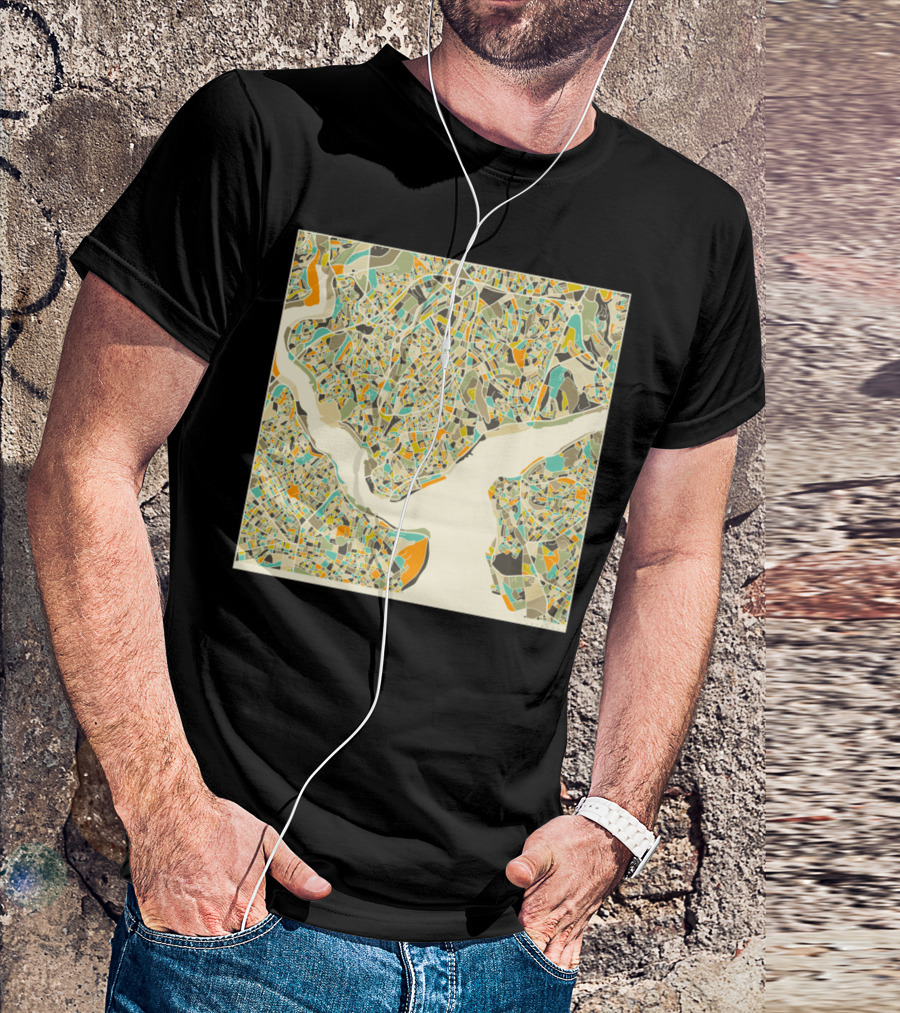 ISTANBUL MAP COLORFUL CITY SCAPE T-Shirt