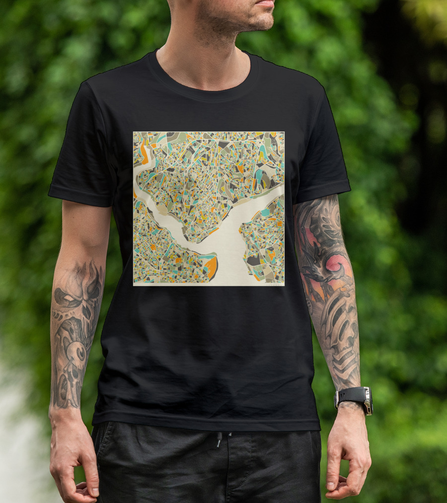 ISTANBUL MAP COLORFUL CITY SCAPE T-Shirt