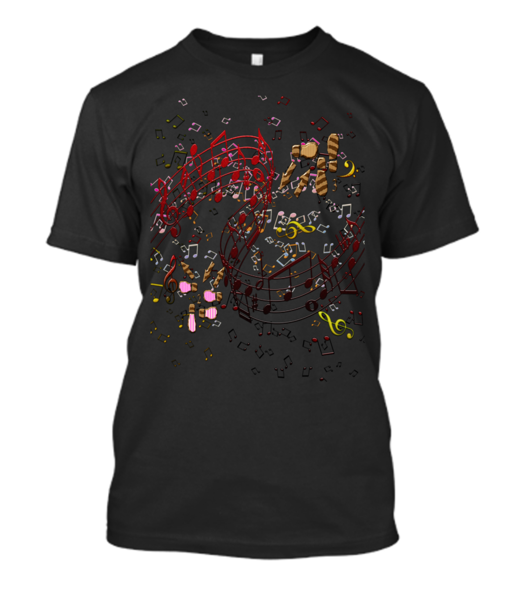 Music Dance Pop Notes And Treble Clef T-Shirt
