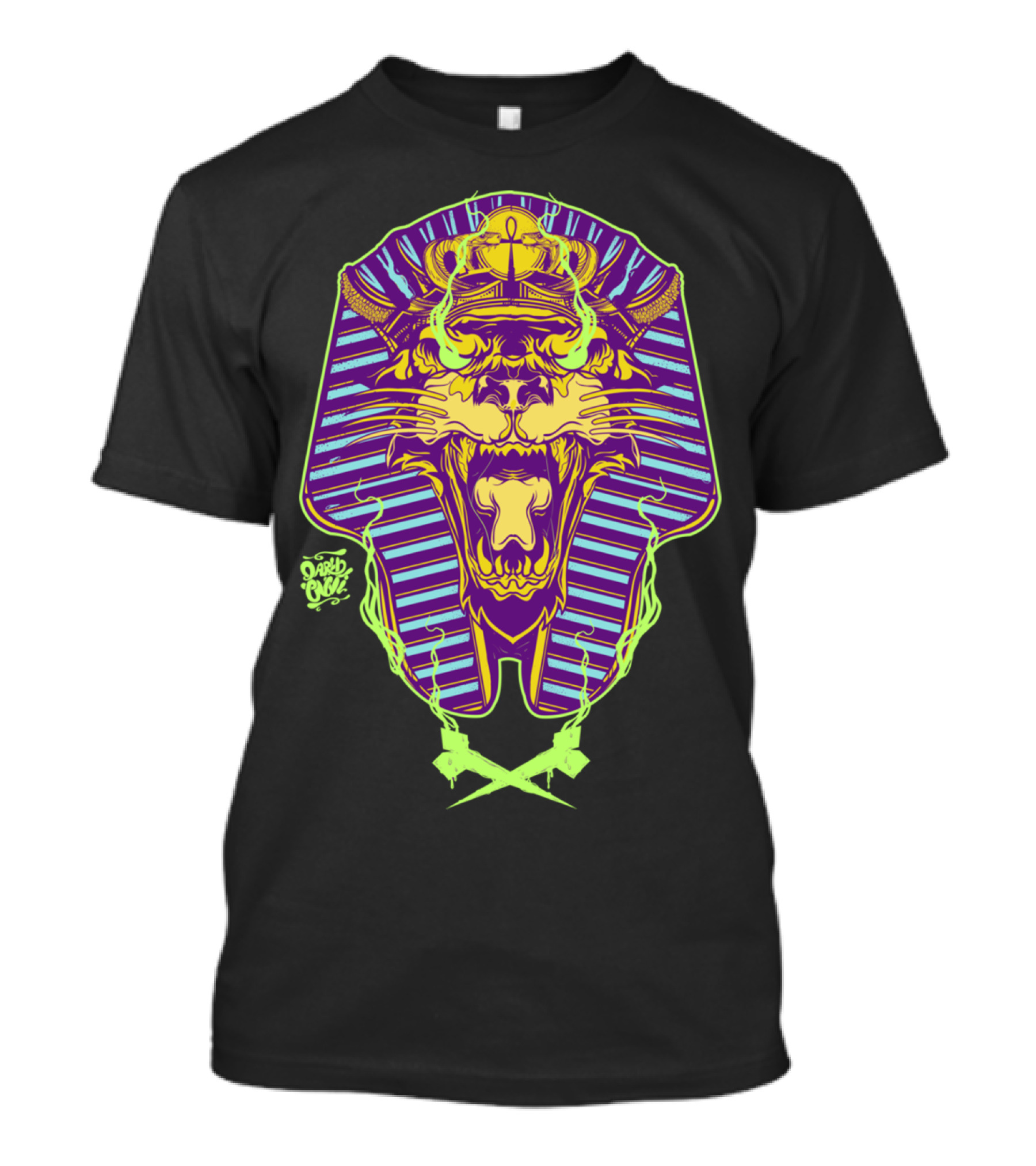 Panther Pharoah Vibrant Hieroglyphic Neon Headpiece By Santa Cruz T-Shirt