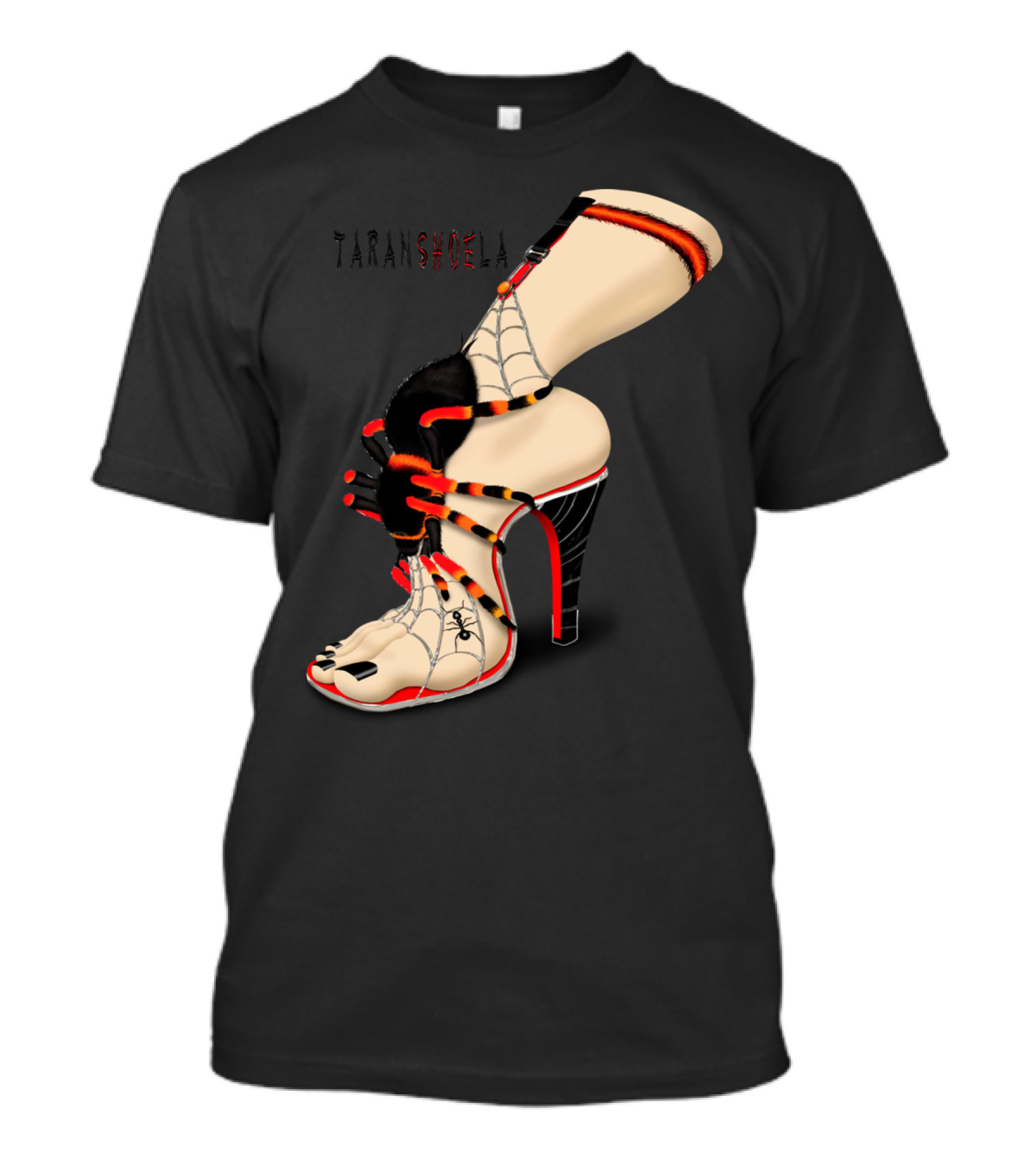Taranshoela Tarantula Spider High Heel Shoe With Web T-Shirt