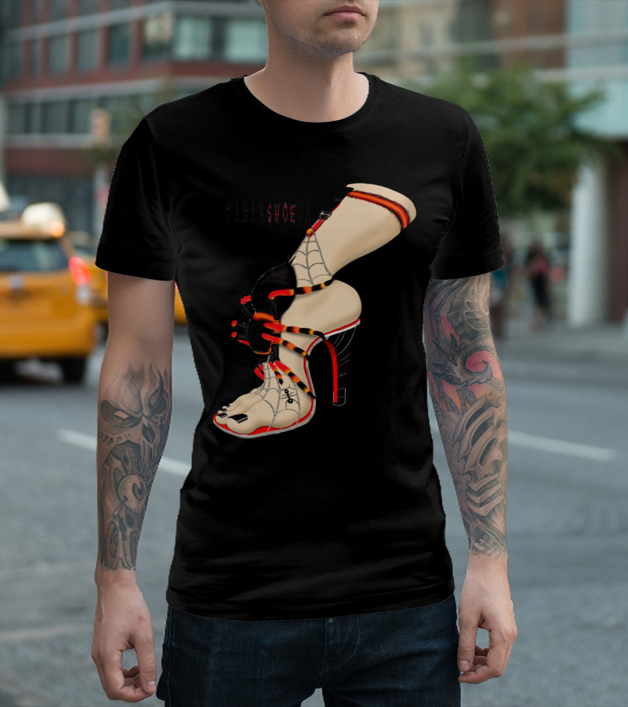 Taranshoela Tarantula Spider High Heel Shoe With Web T-Shirt