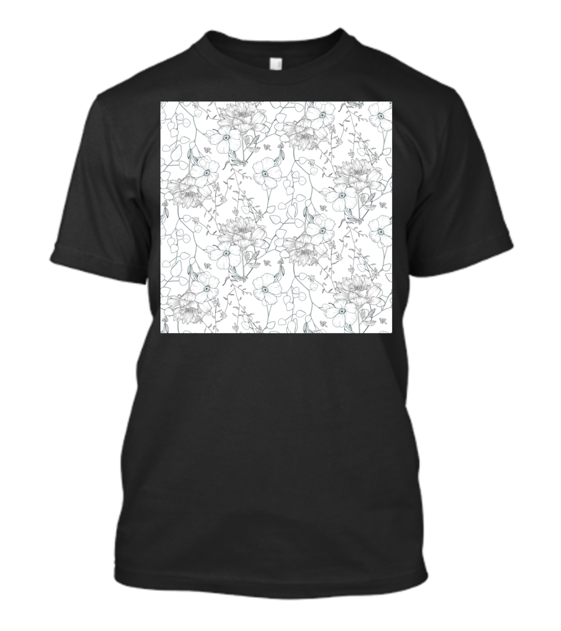 Floral Field Sketch Botanical T-Shirt
