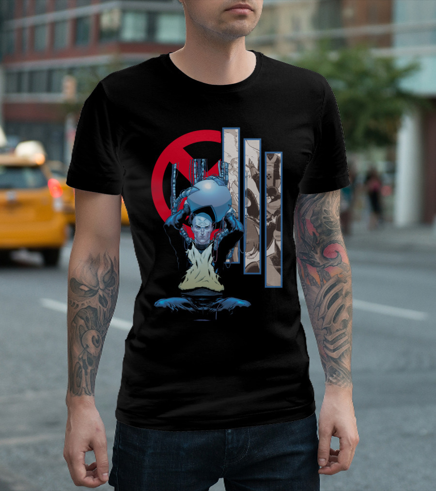 Professor X Cerebro And Comic Panels T-Shirt