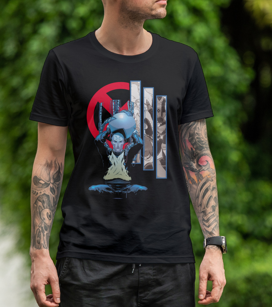 Professor X Cerebro And Comic Panels T-Shirt