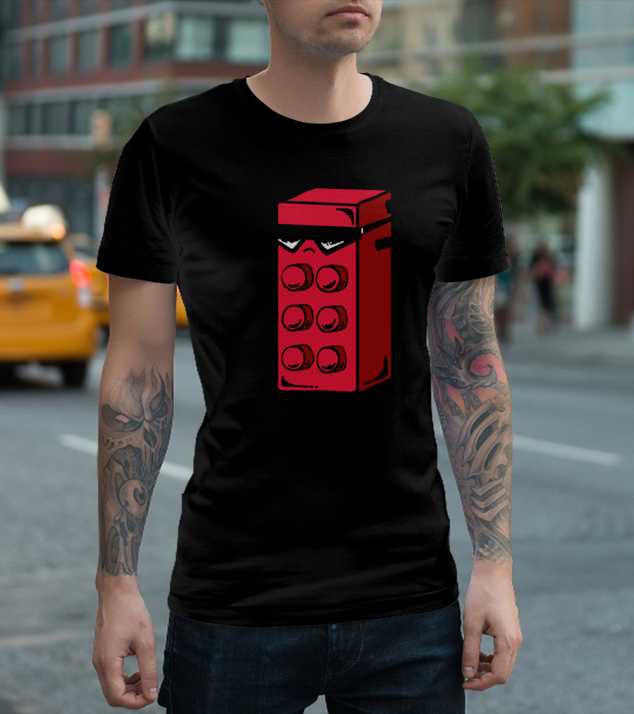 Six Pack Flexing Brick with Sunglasses T-Shirt
