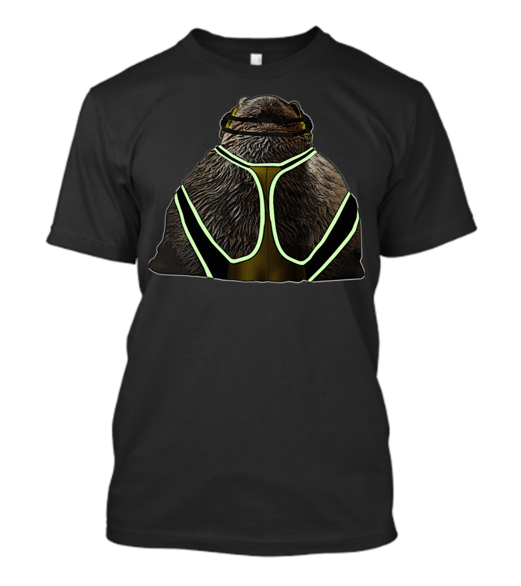 Wrestler Bear Back View Singlet Outline T-Shirt