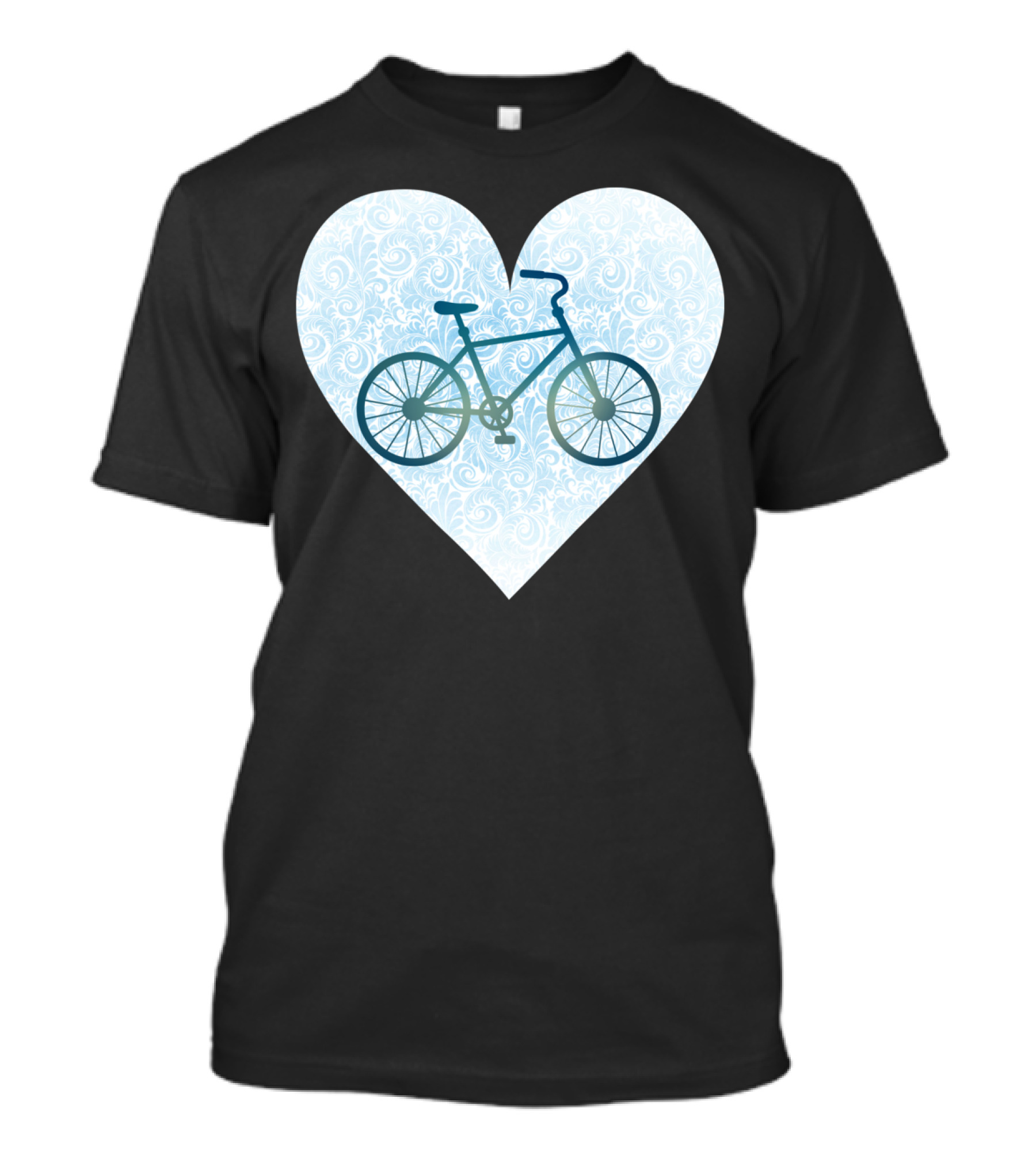 Love My Bike Heart Pattern Bicycle T-Shirt