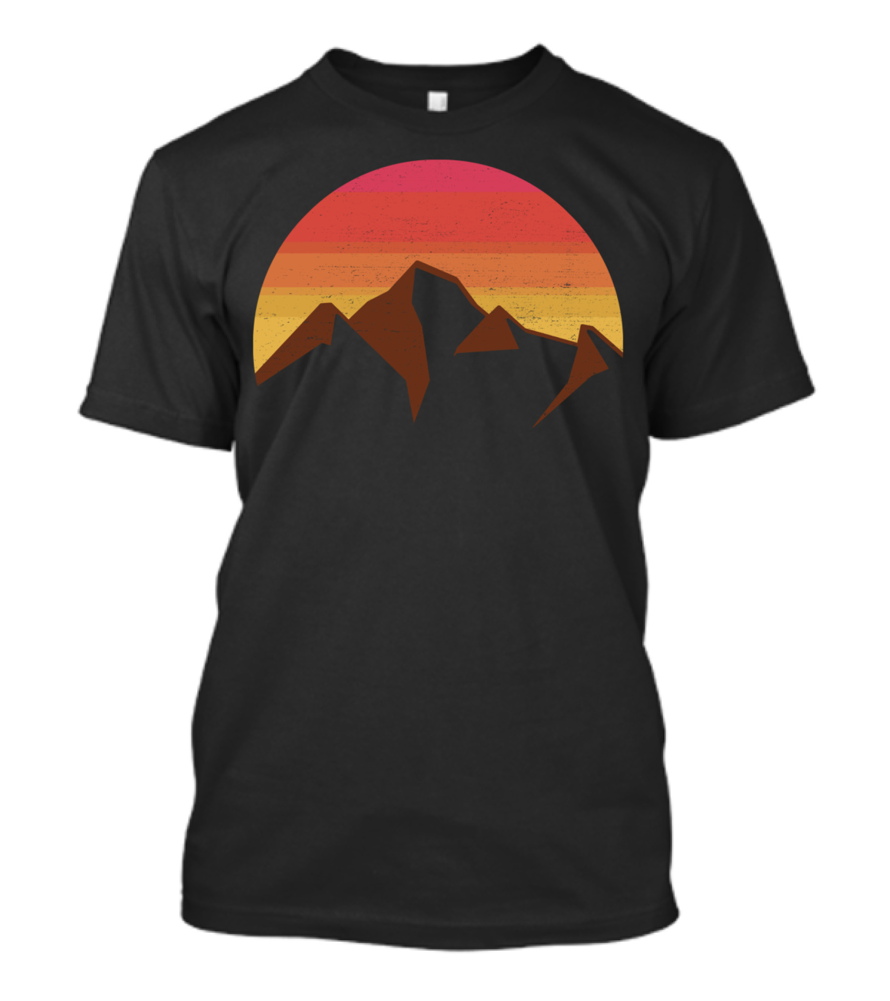 Retro Sunset Over Mountain Peaks T-Shirt