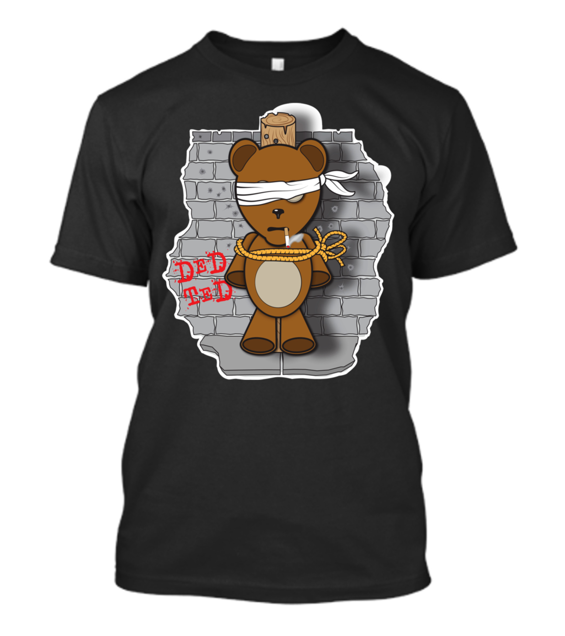 DED TED Firing Squad Bear Wall Rope Blindfold T-Shirt