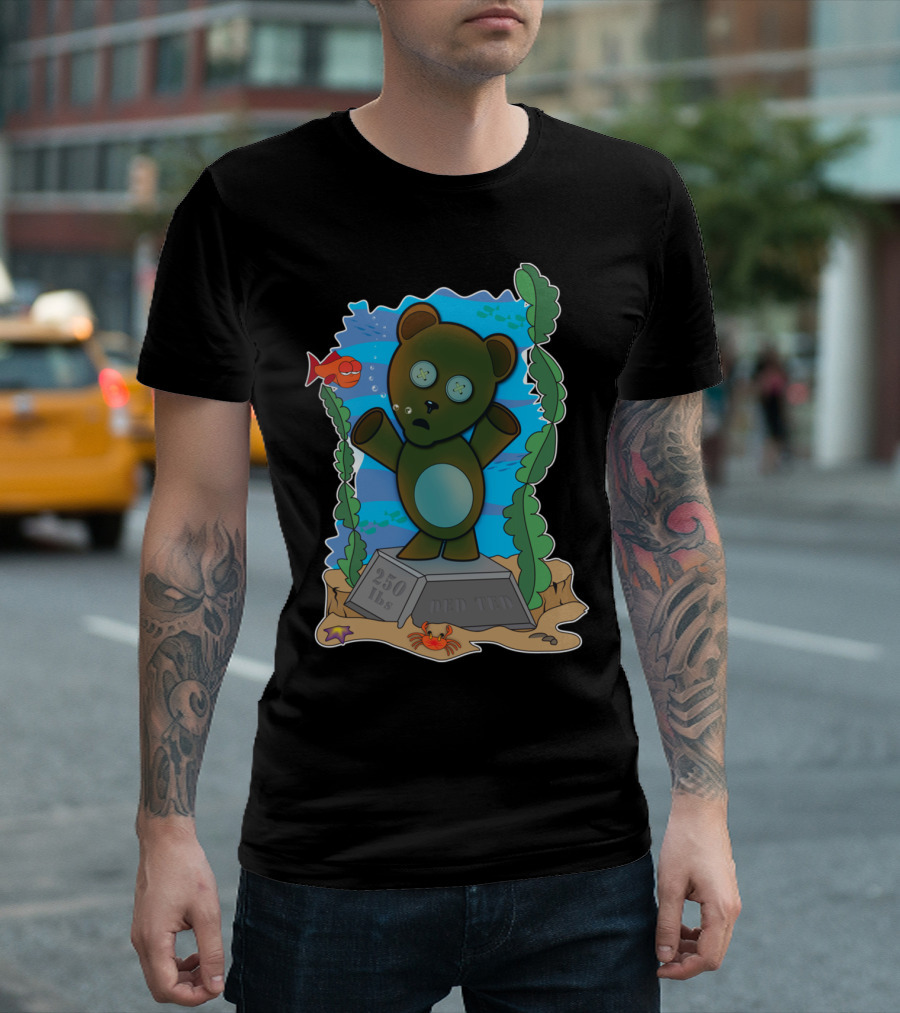 Ded Ted Underwater With Fishes And Crab RIP 250 Lbs T-Shirt