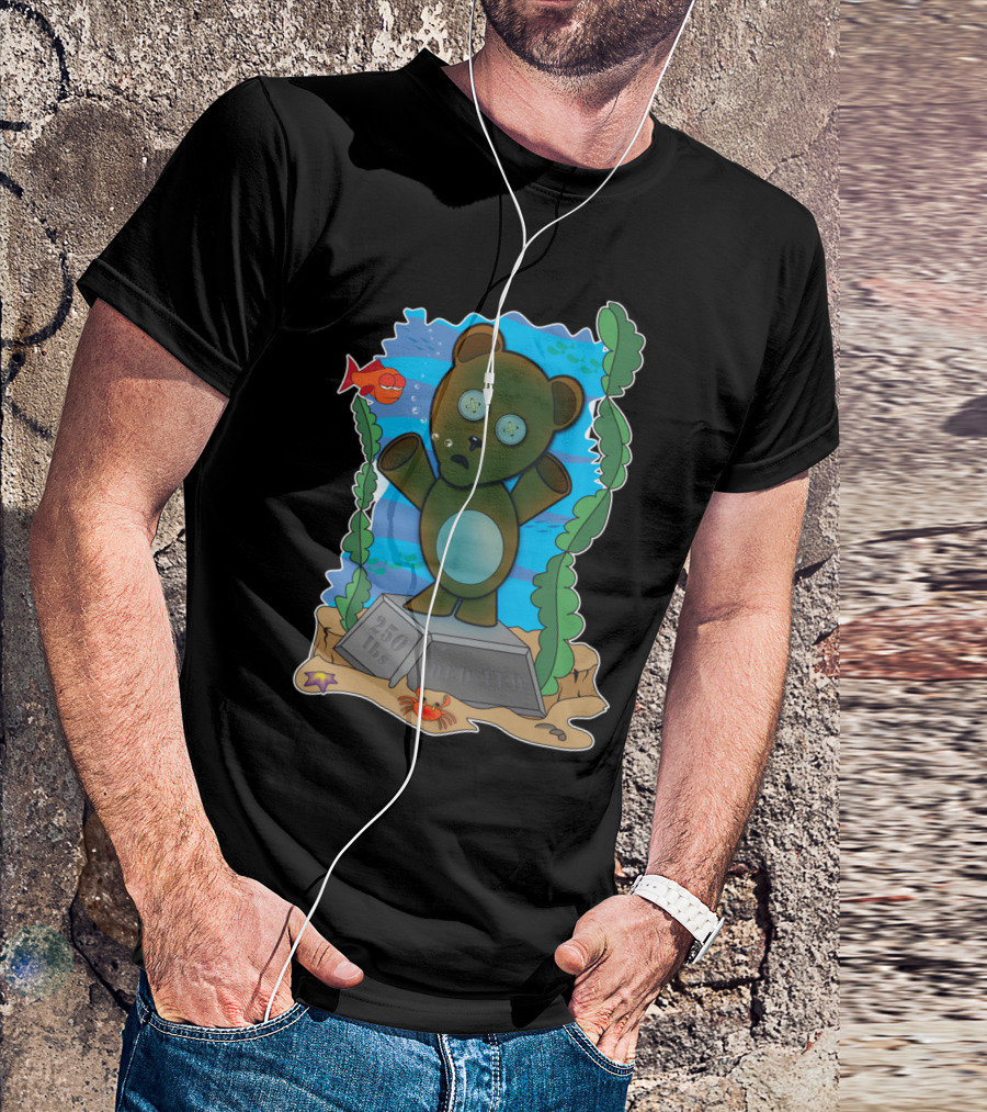 Ded Ted Underwater With Fishes And Crab RIP 250 Lbs T-Shirt