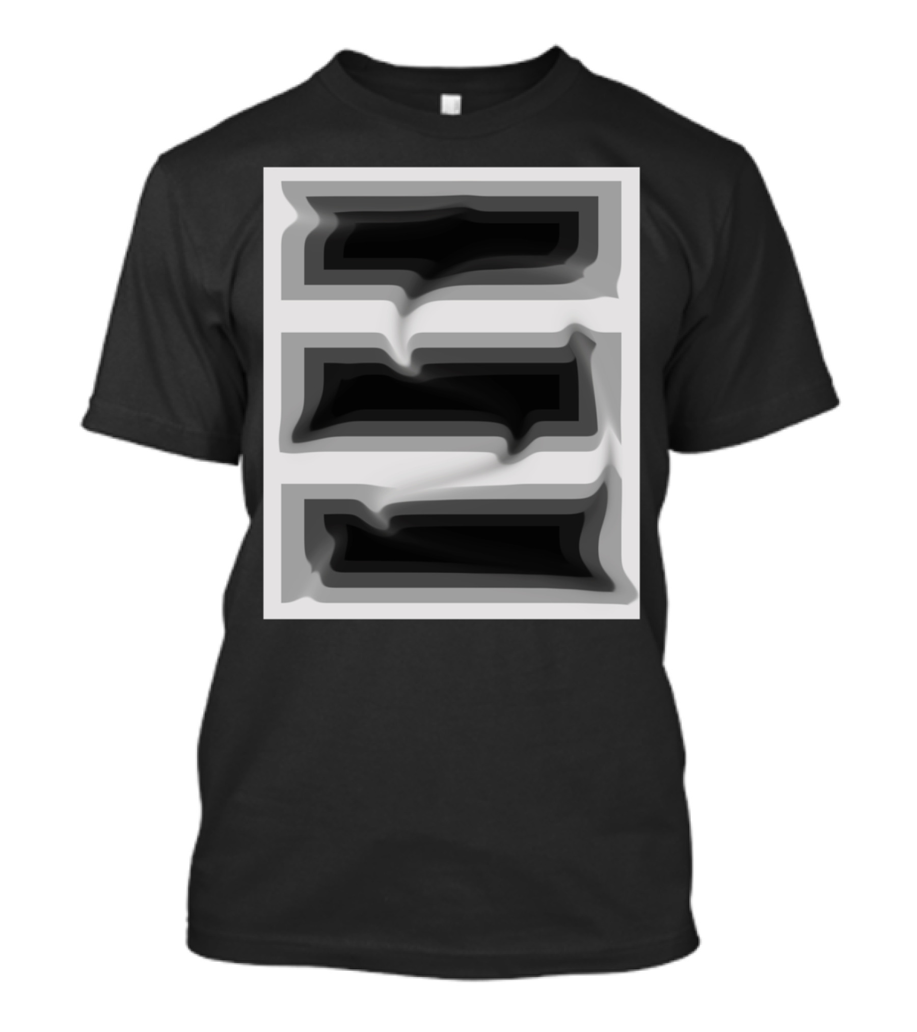 Deep Dive Monochrome Layered Abstract Gradient Illusion T-Shirt