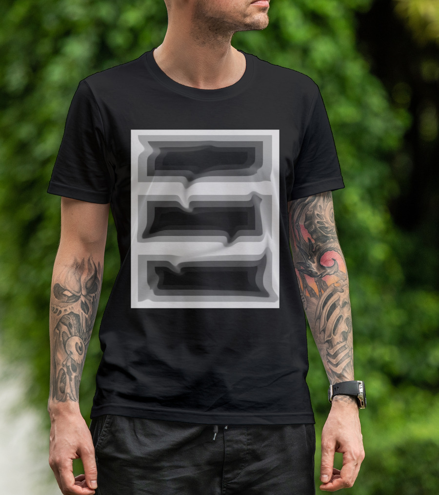 Deep Dive Monochrome Layered Abstract Gradient Illusion T-Shirt