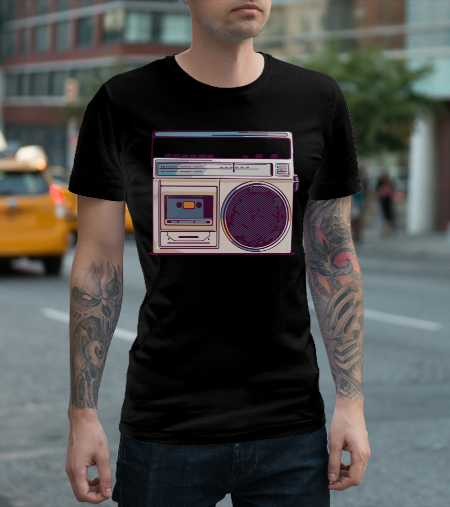 Retro Radio Boombox Vintage Cassette Player 80s Music T-Shirt