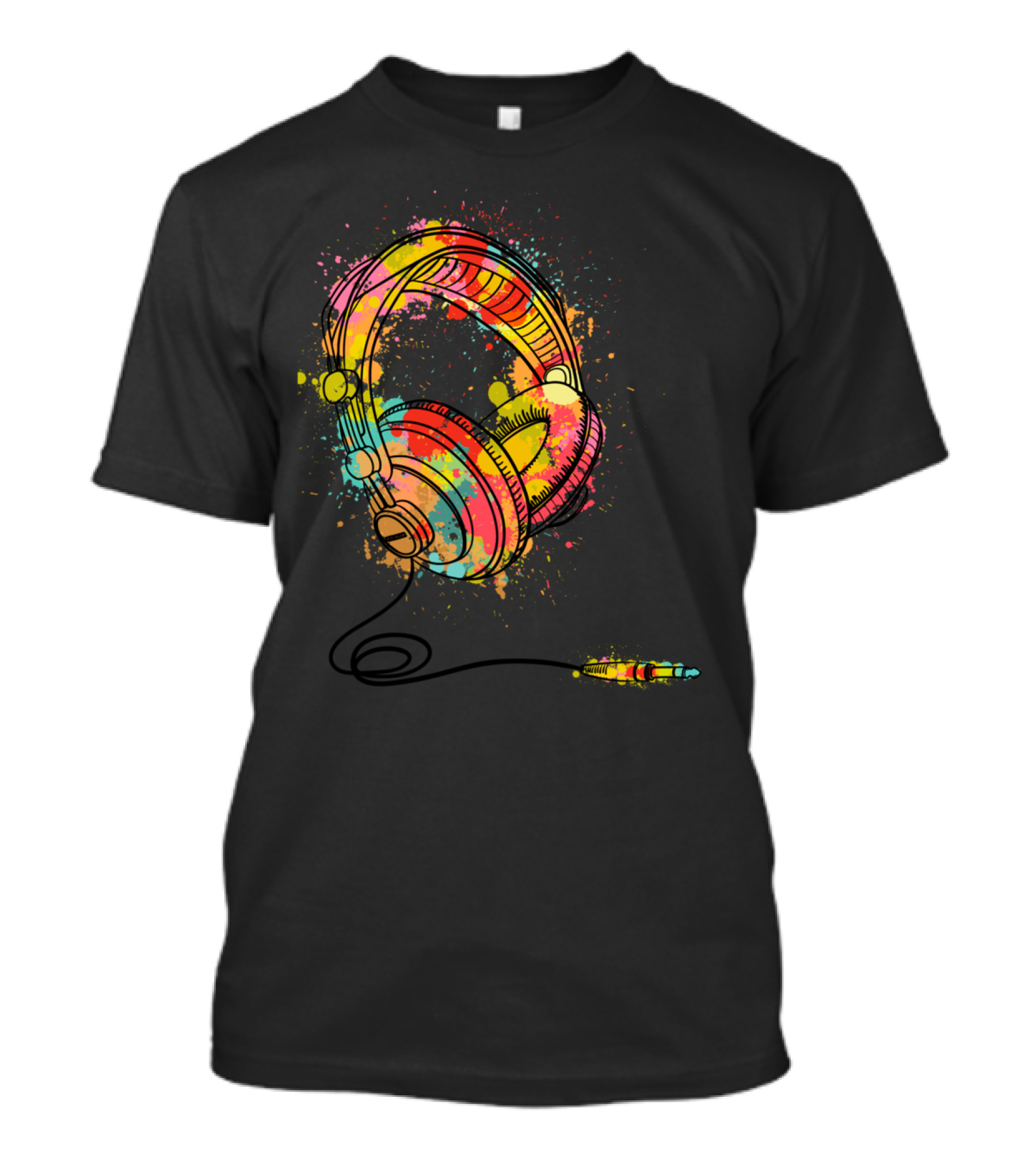 Music Please Colorful Headphones With Splash T-Shirt