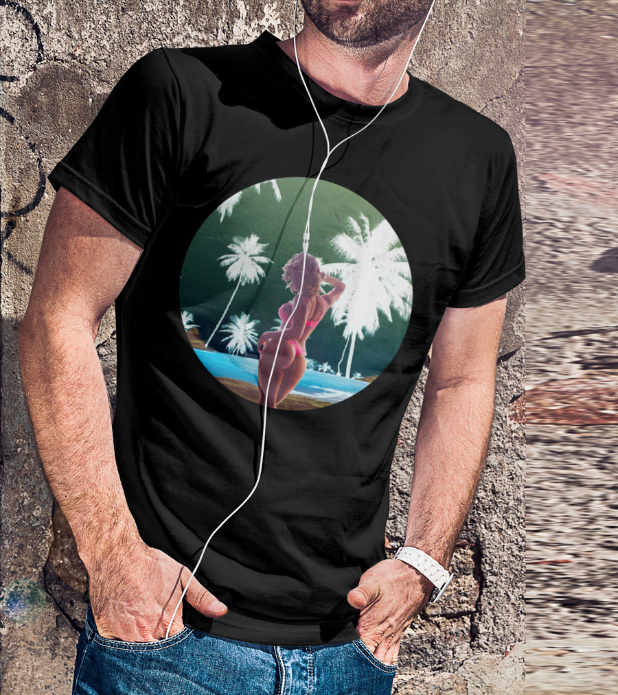 Paradise Palm Oasis Beach Scene T-Shirt