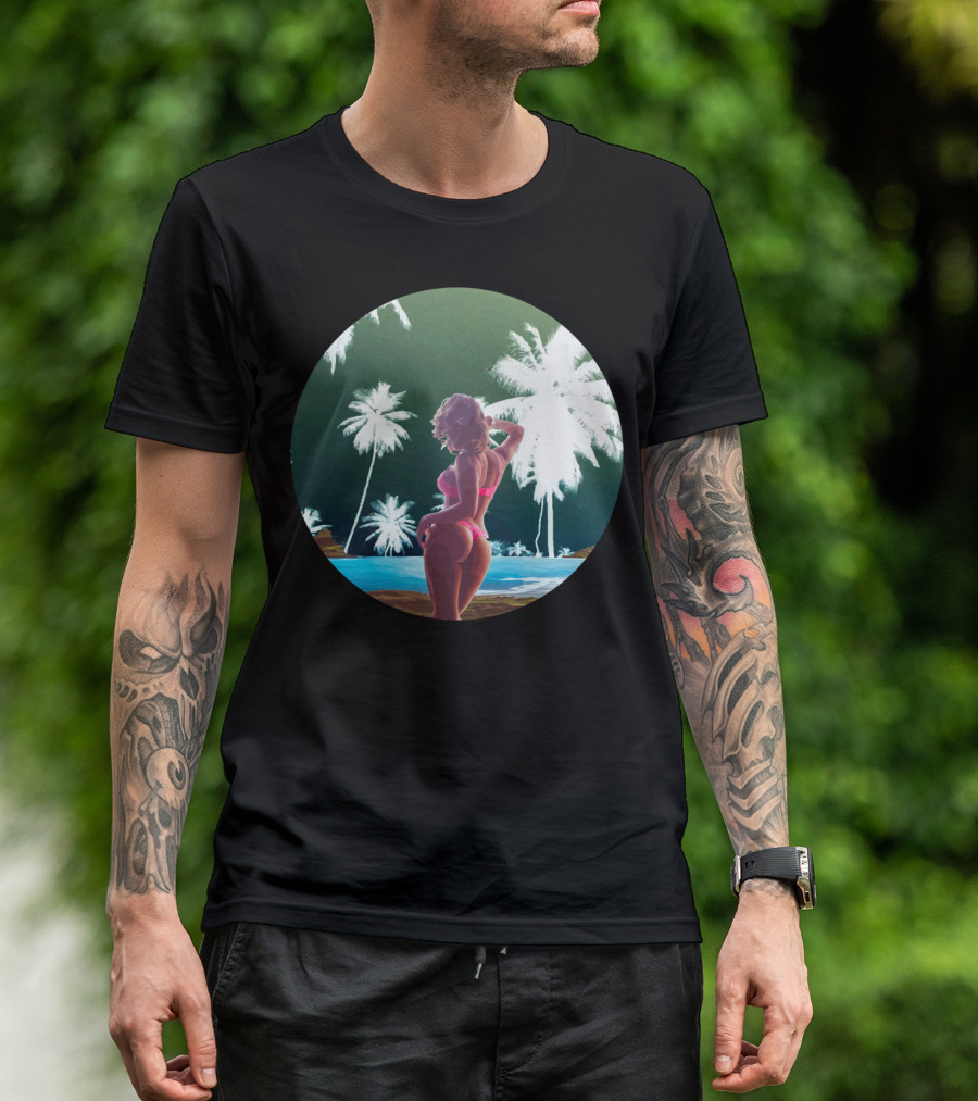 Paradise Palm Oasis Beach Scene T-Shirt