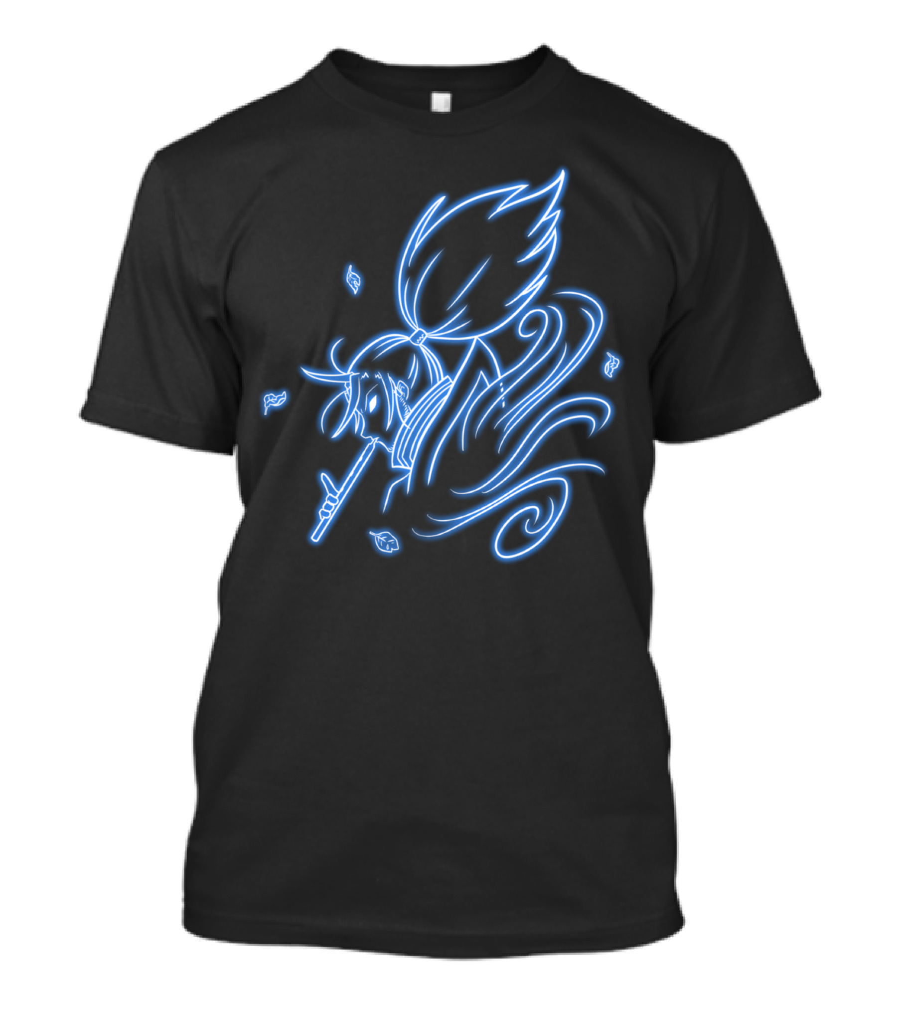 Samurai Neon Art Flute Music Warrior T-Shirt