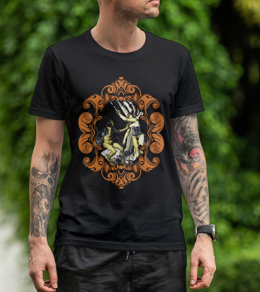 Baroque Ornate Frame Classical Figures Last Sin T-Shirt