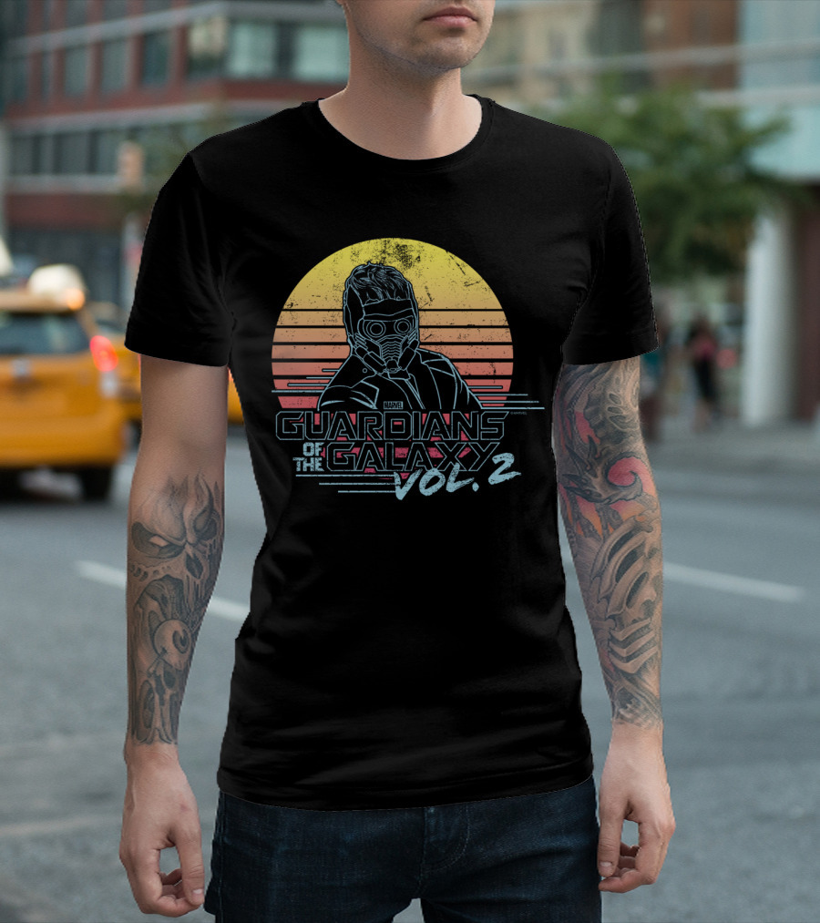 Guardians Of The Galaxy Vol. 2 Retro Star Lord Marvel T-Shirt