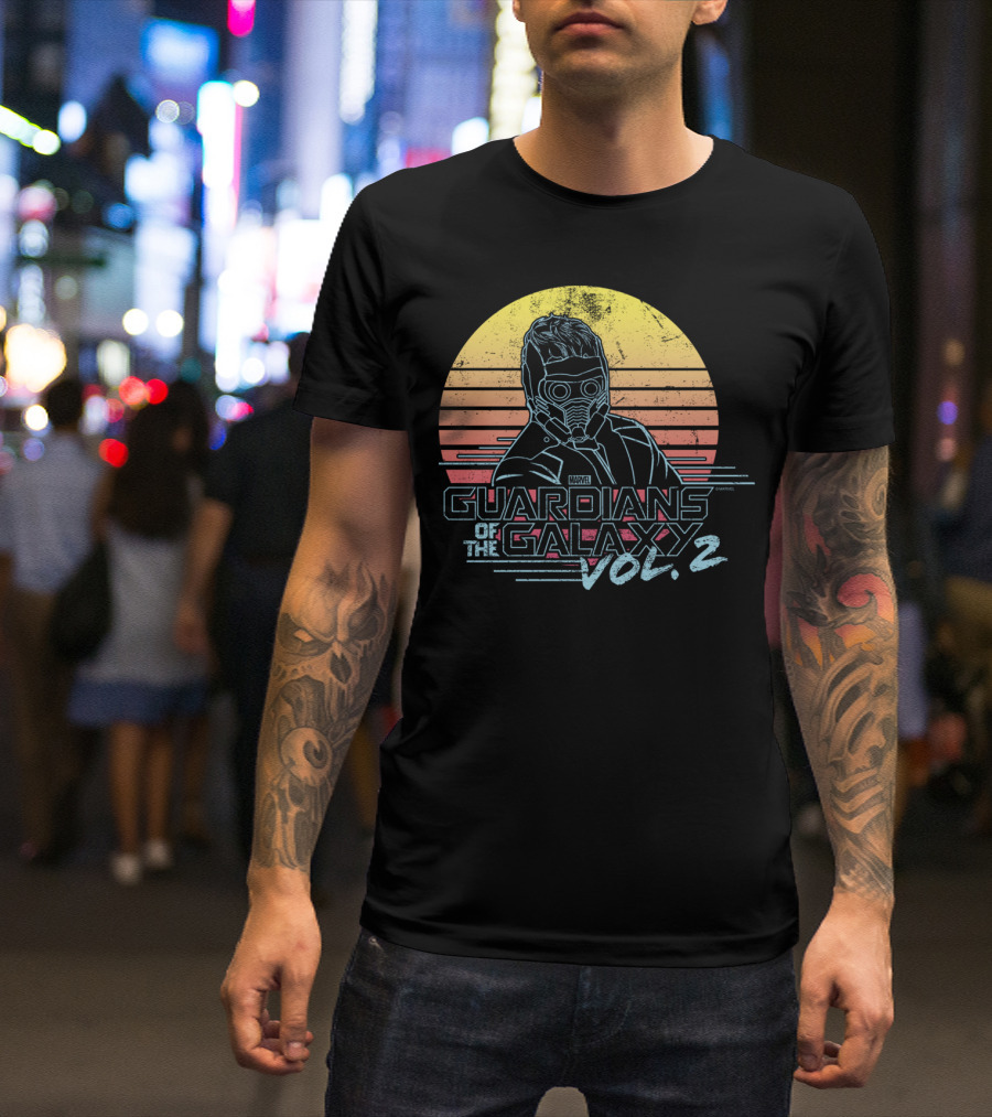 Guardians Of The Galaxy Vol. 2 Retro Star Lord Marvel T-Shirt