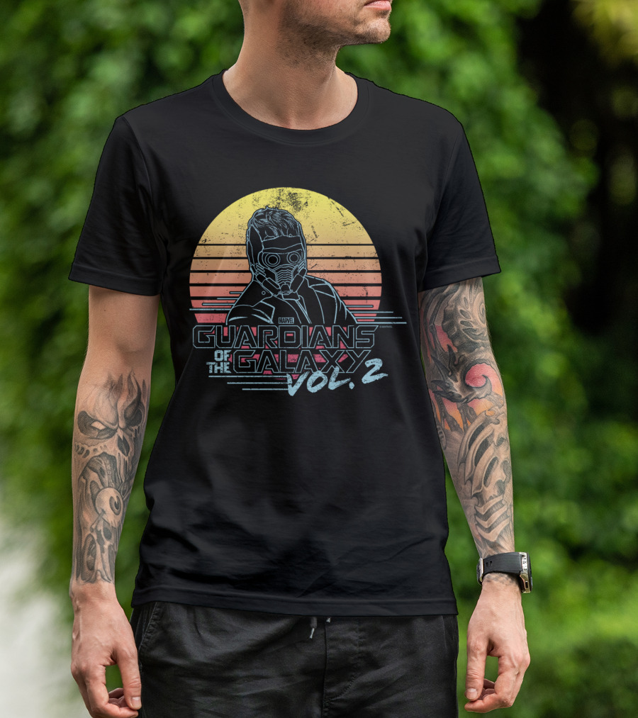 Guardians Of The Galaxy Vol. 2 Retro Star Lord Marvel T-Shirt