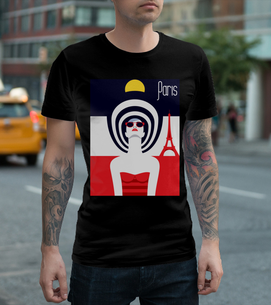 Paris Retro Chic With Eiffel Tower Elements T-Shirt