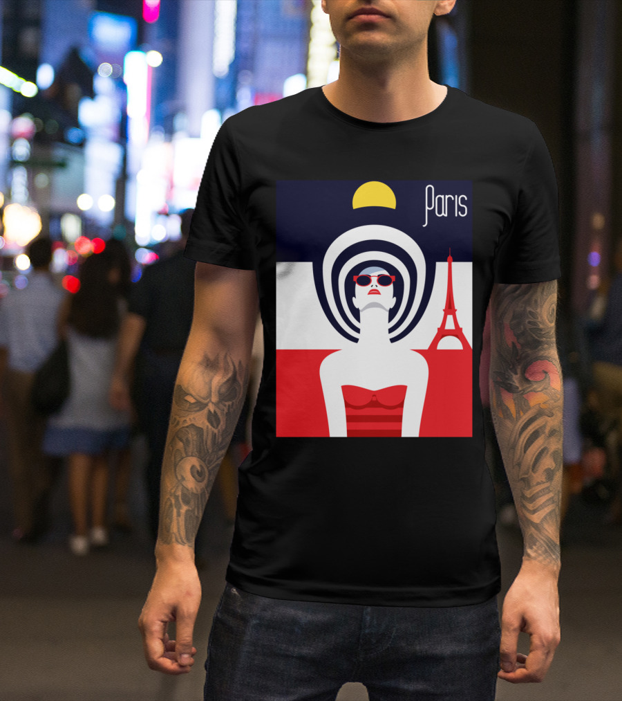 Paris Retro Chic With Eiffel Tower Elements T-Shirt