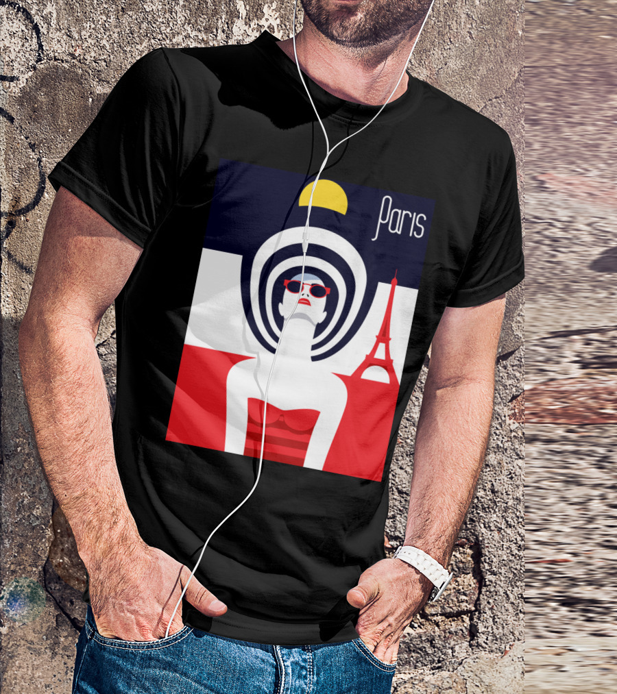 Paris Retro Chic With Eiffel Tower Elements T-Shirt